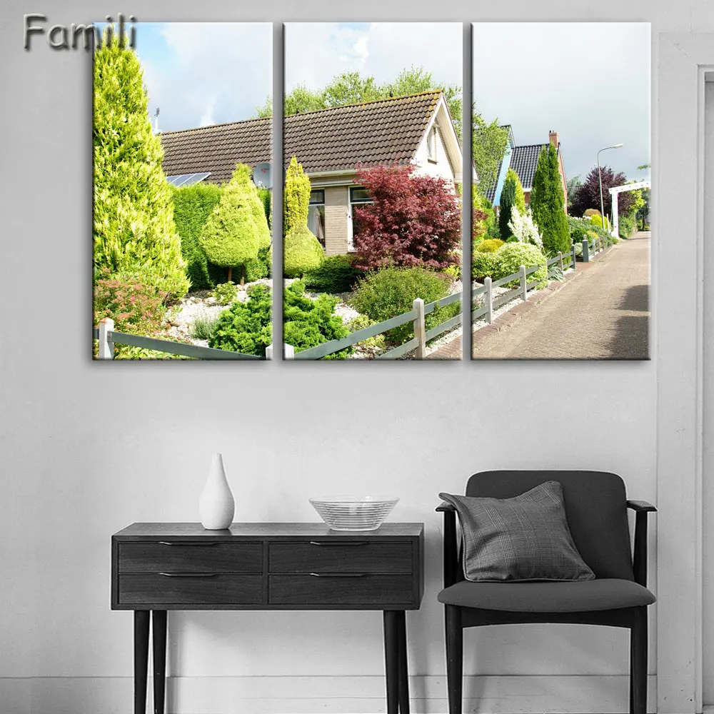 Home Decor UnFramed Modern HD Printed Canvas Painting 3 Pieces Wall Art Pictures Netherlands City Streetscape Poster PENGDA/post | Дом и сад