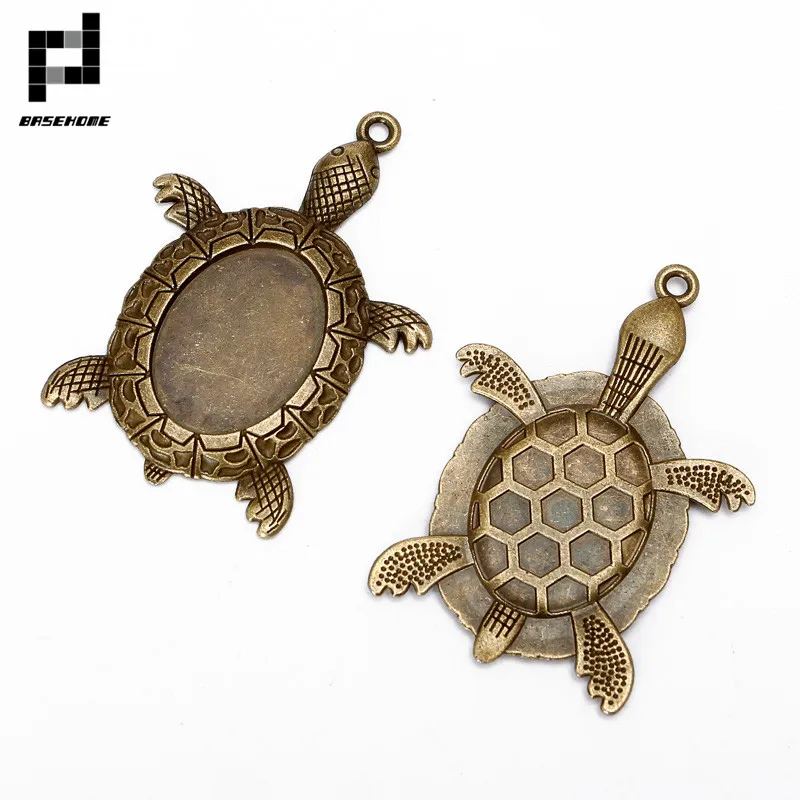 BASEHOME набор из 10 предметов античные бронзовые подвески в форме черепахи Пустые