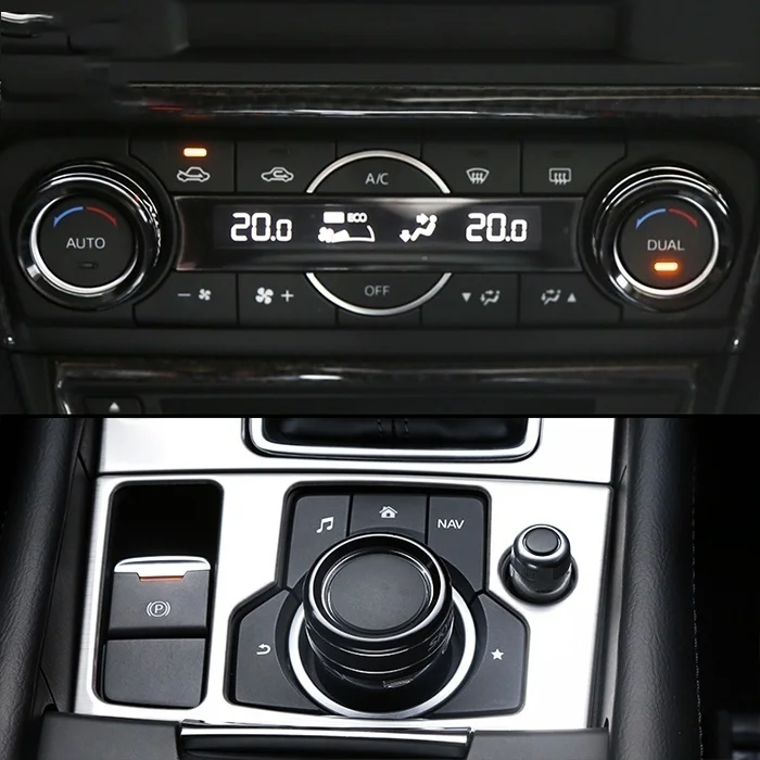 black Для Mazda 3 CX-5 Mazda Cx5 Atenza Axela авто аксессуары алюминиевые украшения интерьера автомобиля кольцо кондиционера - Название цвета: black
