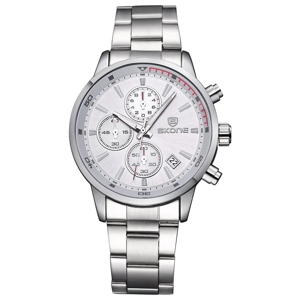 Роскошные бизнес из нержавеющей стали ремешок светящийся контактный кварцевые