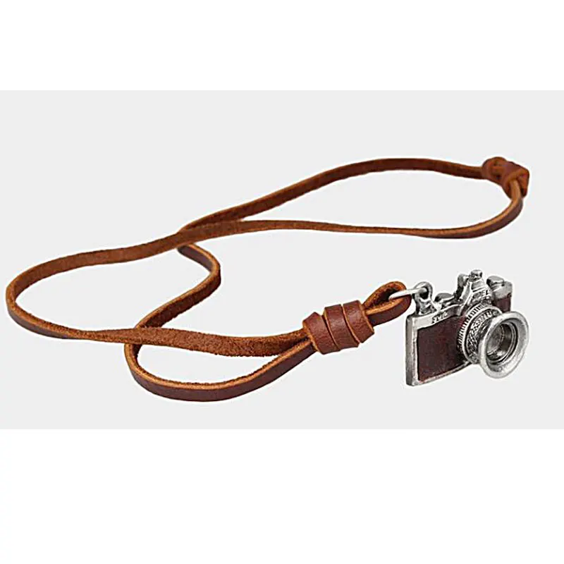 NIUYITID мужское кожаное ожерелье с подвеской для винтажной панк камеры Модное