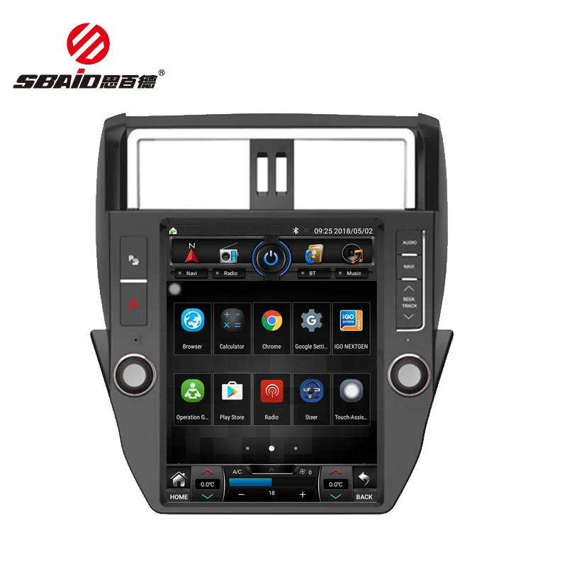 Sbaid Tesla стиль 12," Android автомобильное радио gps навигация для TOYOTA Land Cruiser Prado 2010-2013 CarStereo головное устройство Multimdia