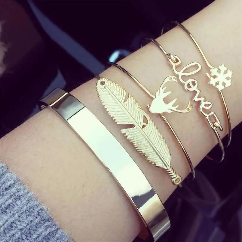 4 шт./компл. для мужчин и женщин в богемном стиле виде Головы Быка лист с