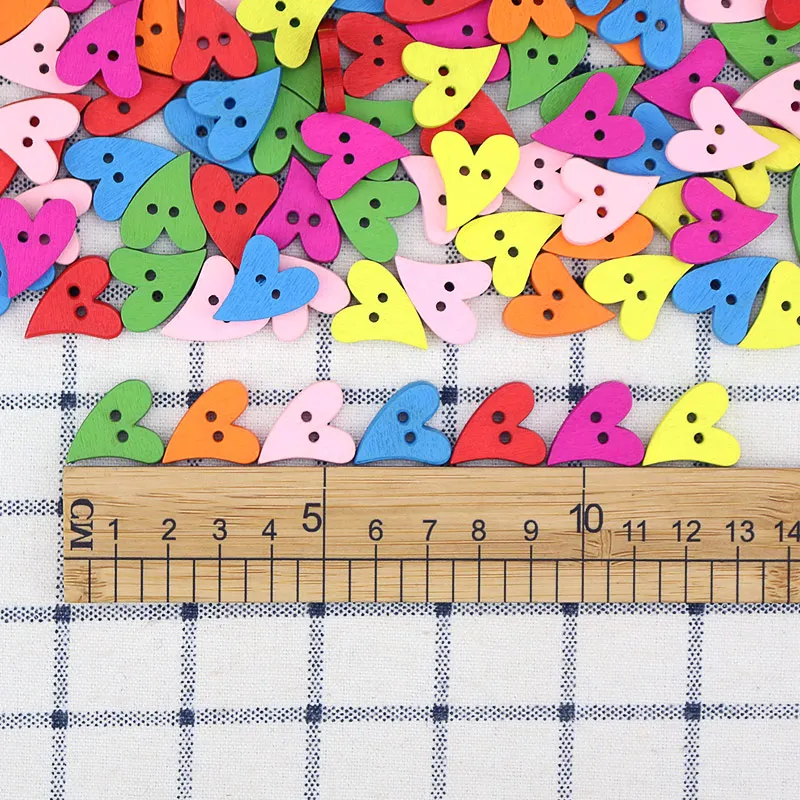 50 шт смешанные сердца 2 отверстия деревянные Кнопки DIY Материал применяется