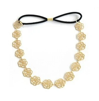 Женская модная металлическая цепочка украшения полые розы цветы эластичная