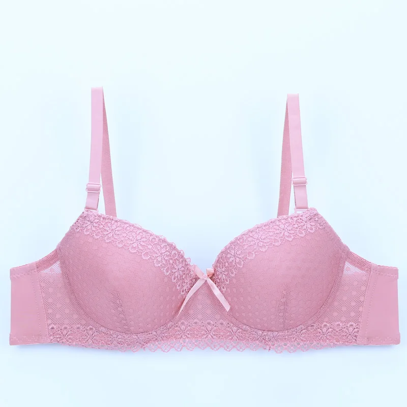 pink Женские бюстгальтеры, соблазнительные фирменные кружевные бюстгальтеры без подкладки, сексуальный бюстгальтер, цельный бюстгальтер на косточках, пуш-ап, мягкое нижнее белье, бюстгальтеры без косточек, Bh - Цвет: pink