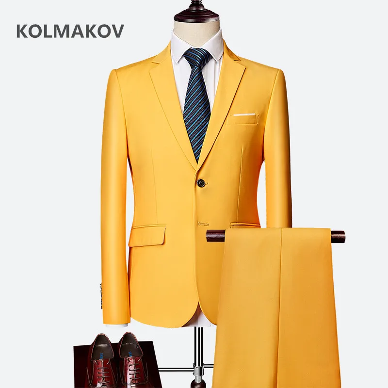 Мужской свадебный костюм комплект из 2-х предметов: пиджак + штаны приталенный