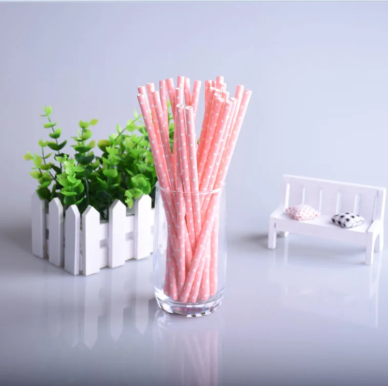 25 шт милое в горошек бумажные соломинки для детей день рождения Свадебные