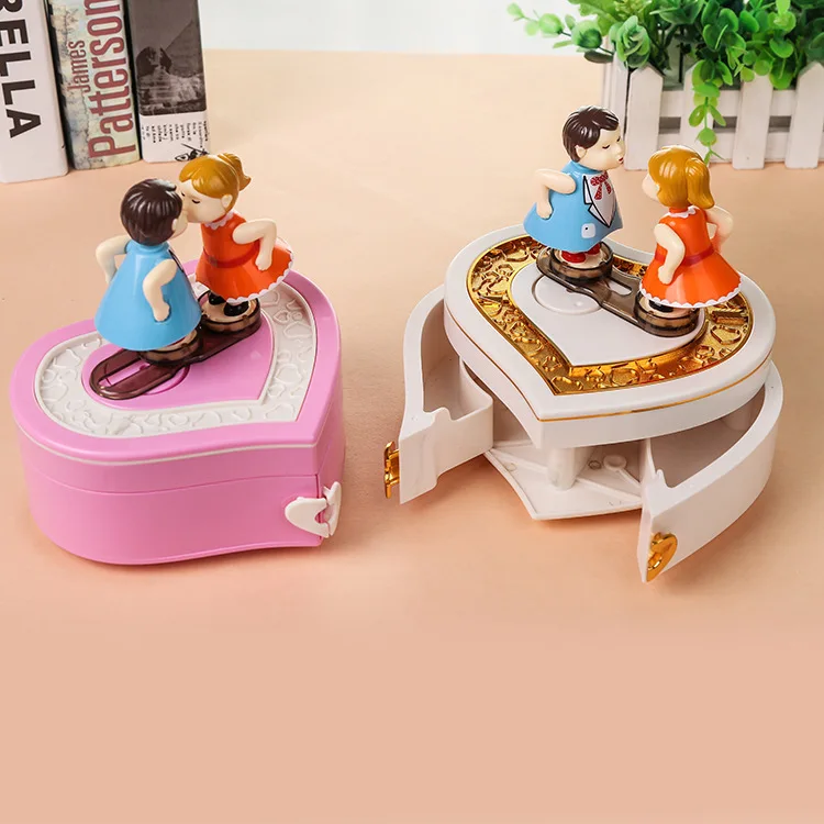 Милая Подарочная Музыкальная Коробка ко Дню Святого Валентина шкатулка для