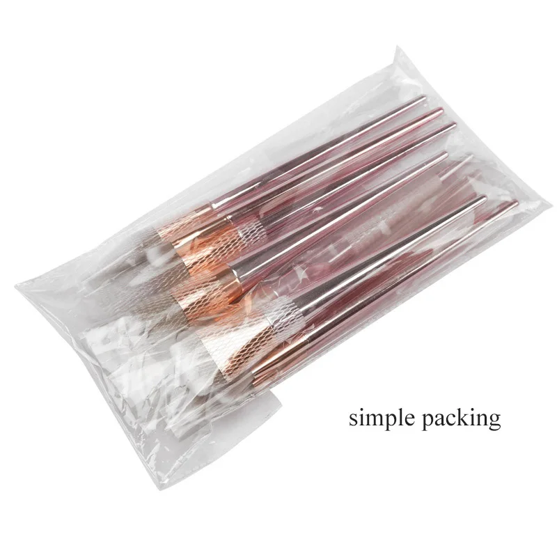 Simple OPP Packing Высокое качество 10 шт. набор мягких волос кисти для макияжа Профессиональные кисти для макияжа Домашнее использование подводка для глаз Базовая кисть для теней - Handle Color: Simple OPP Packing