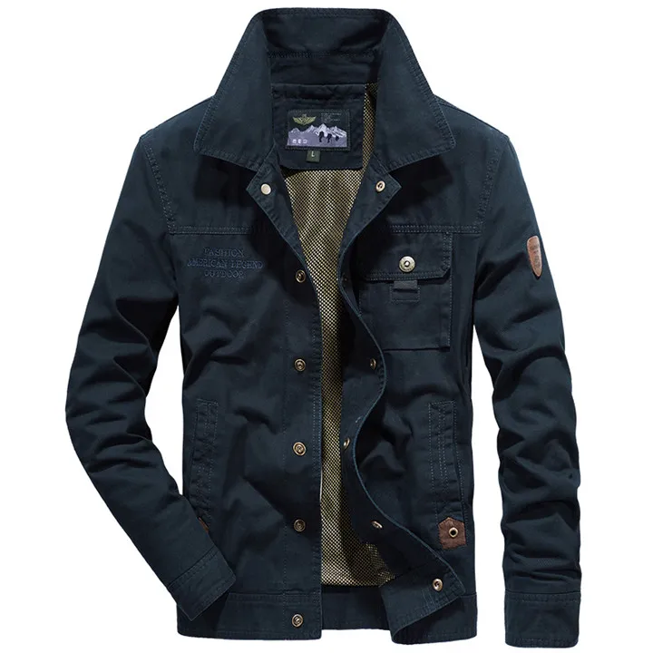 Новинка, AFS JEEP, мужская куртка, jaqueta masculina, осенняя куртка-бомбер для мужчин, военный жилет, homme, брендовая армейская куртка размера плюс 4XL - Цвет: BLUE