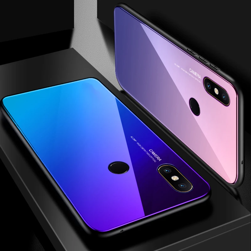Case for Xiaomi Redmi 6 Pro Gradient Tempered Glass note7 note6 Note5 5a Plus S2 6a Cover fudna coque |