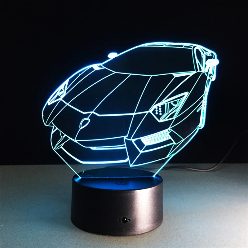 

7 Colors Changing Sports Car 3D Night Lights LED Visual Lights Atmosphere Lamp Touch Switch USB Table Lamp Novelty Kid Gift