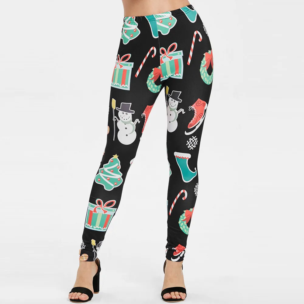 Легинсы для женщин эластичные облегающие легинсы с принтом в виде огней