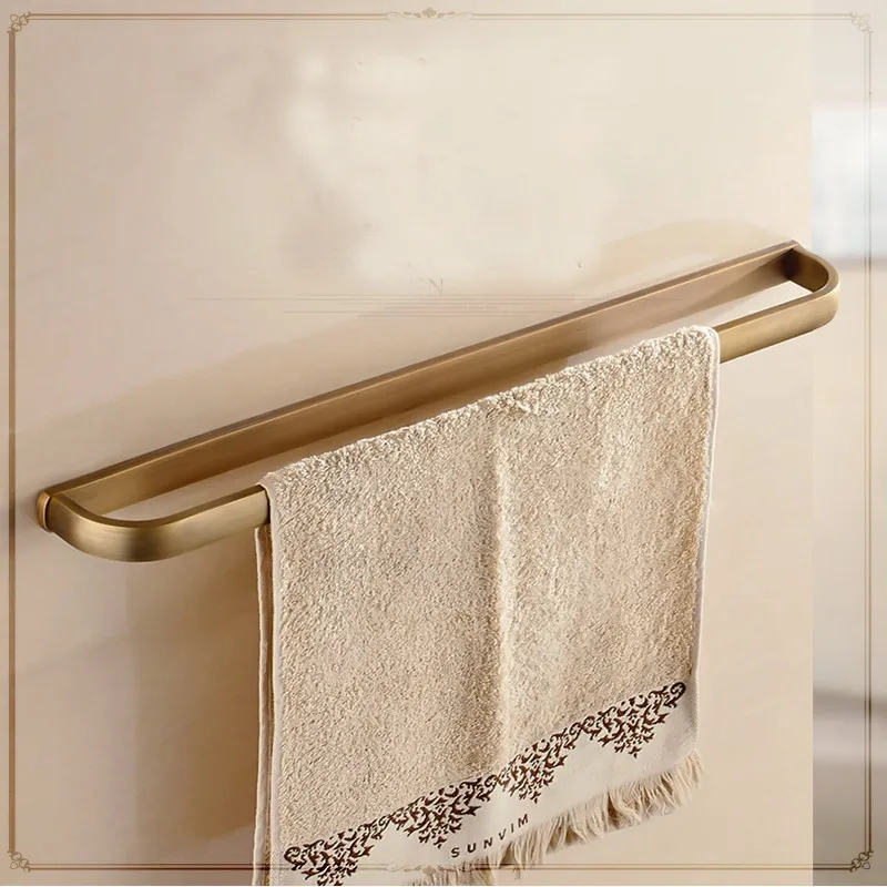 Single Towel Bar Античный латунный квадратный набор аксессуаров для ванной комнаты, держатель для туалетной бумаги, держатель для туалетной щетки, держатель для чашки, аксессуары для ванной - Цвет: Single Towel Bar