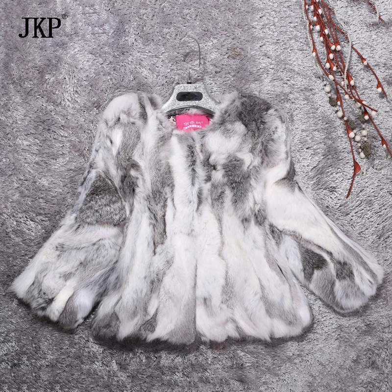 Новинка 2017 пальто из натурального кроличьего меха женская модная меховая куртка