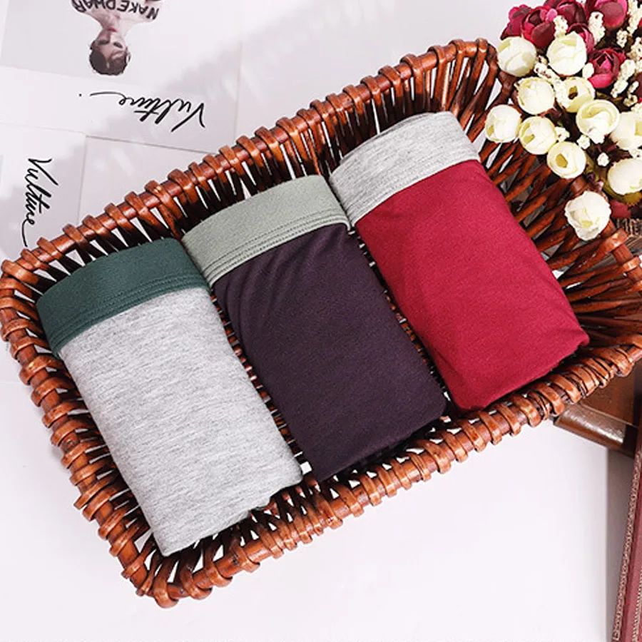 Мужские трусы-боксеры Удобные однотонные хлопковые трусы для дома большие