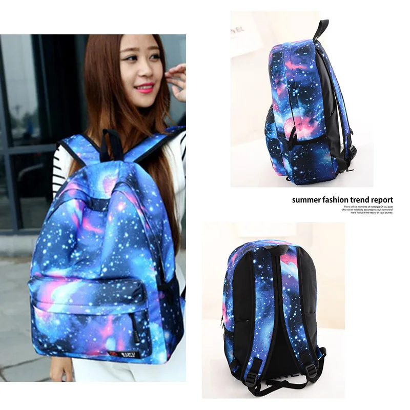 

1Pcs Women's Backpacks Women's Backpacks School Space Stars HOT printing backpack Stars Universe