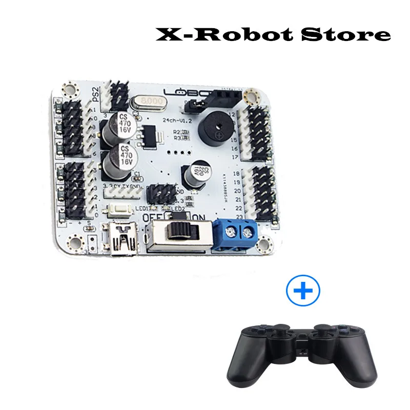 DIY 24 CH робот серводвигатель с PS2 беспроводной контроллер контрольная плата защита