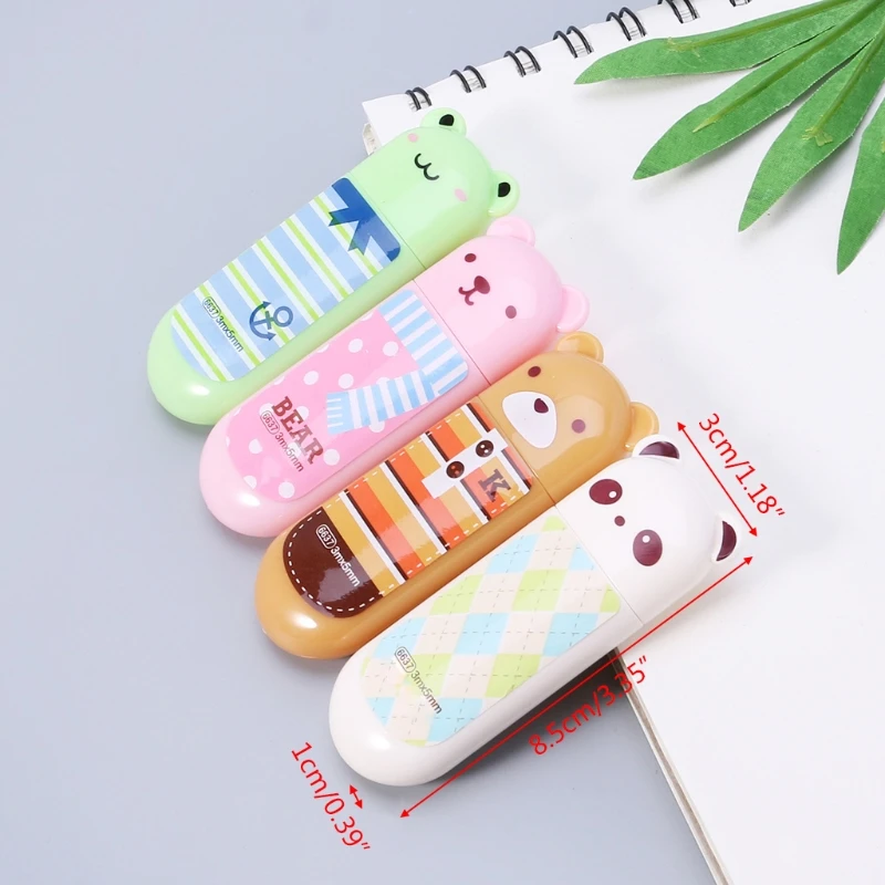 Милый мультфильм животных коррекция лента Школа Офис питания Kawaii Канцтовары