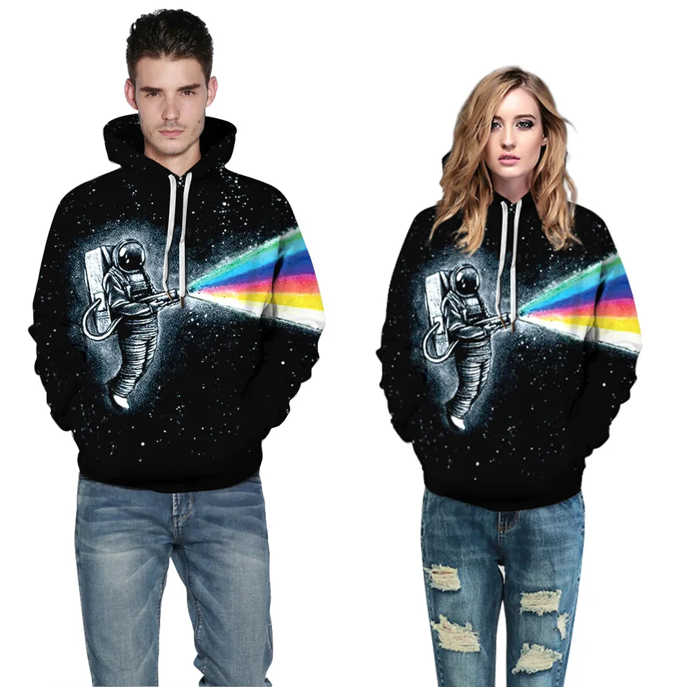 

Модные мужские/женские пуловеры в стиле хип-хоп, объемные худи из полиэстера с длинным рукавом и капюшоном с цифровым 3D-принтом астронавтов,...