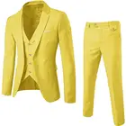 Новейший дизайн, высокое качество, на заказ, желтое, мужское, западное украшение, для жениха, для свадебной вечеринки, модное платье, 3 комплекта, куртка + жилет + штаны