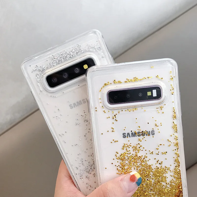 Чехол DIS милый значок жидкий зыбучий песок чехол для телефона samsung S10plus S10Lite s huawei