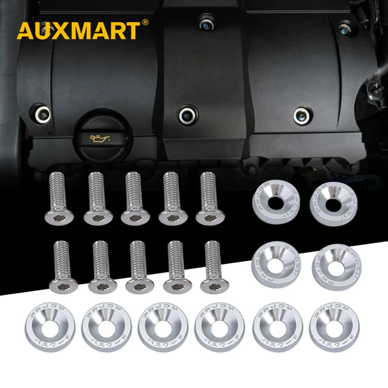 AUXMART 10 шт. автомобиль винт прокладки капота JDM Гайки болты Авто переупаковка