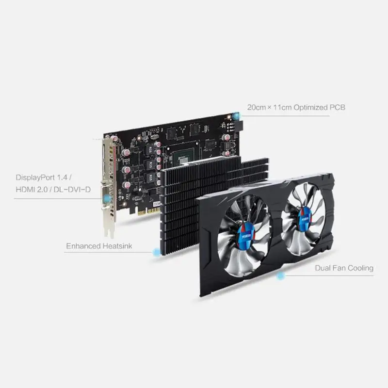 Yeston GTX1050Ti 4G GDDR5 видеокарта 1392 МГц 128 бит Настольный ПК игровая видеокарта для NVIDIA Pascal MFAA DSR Gaming VXGI 6PIN