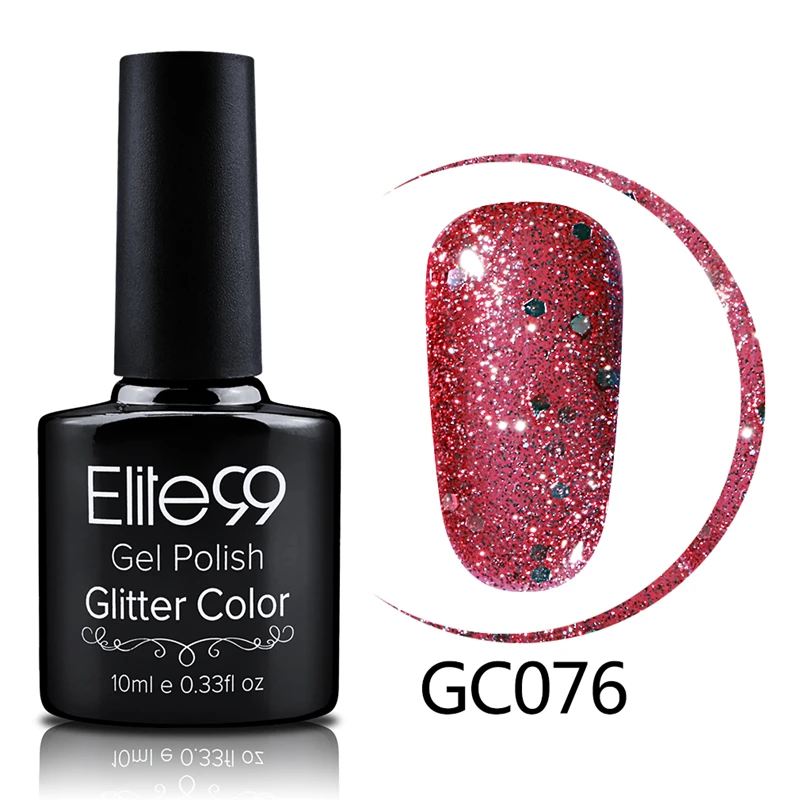 Elite99 10mlBling Блестящий Гель-лак для ногтей легкий замачиваемый Алмазный Гель-лак для ногтей отверждение Светодиодная лампа машина длительный лак для ногтей - Цвет: R-GC076