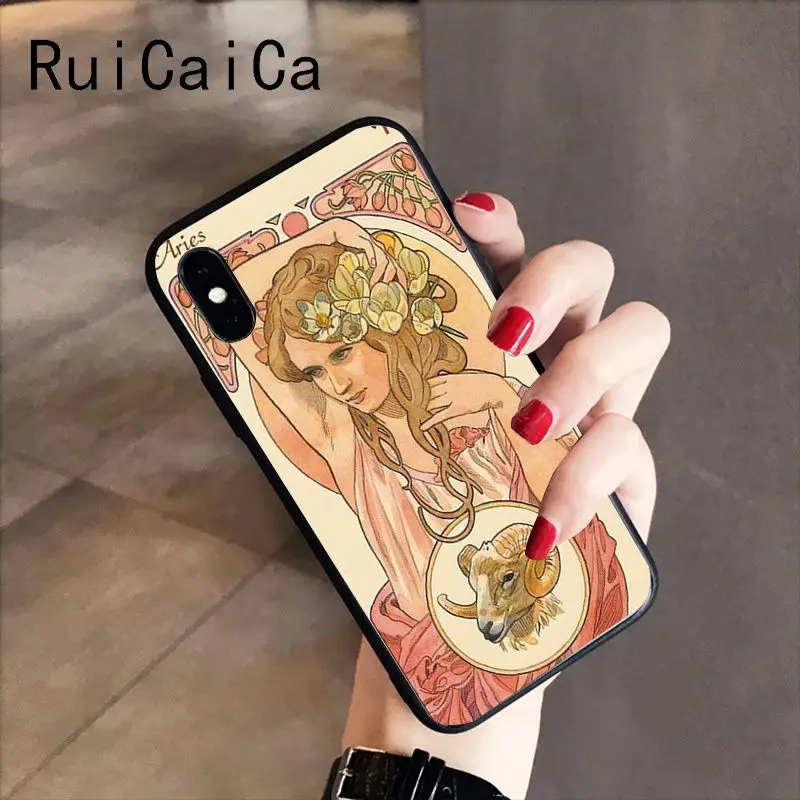RuiCaiCa художественный постер ALPHONSE MUCHA тонкий мягкий силиконовый чехол для телефона