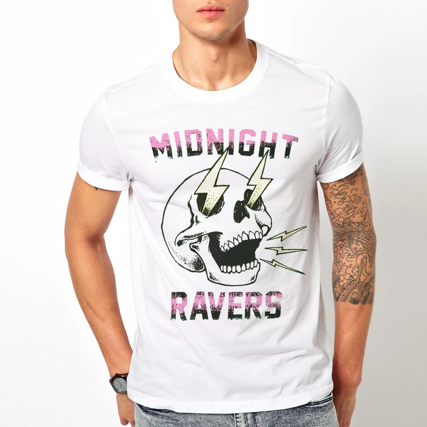 TEEHEART 2018 Hipster Полночь рейверс футболка для мужчин мальчиков Новинка короткий