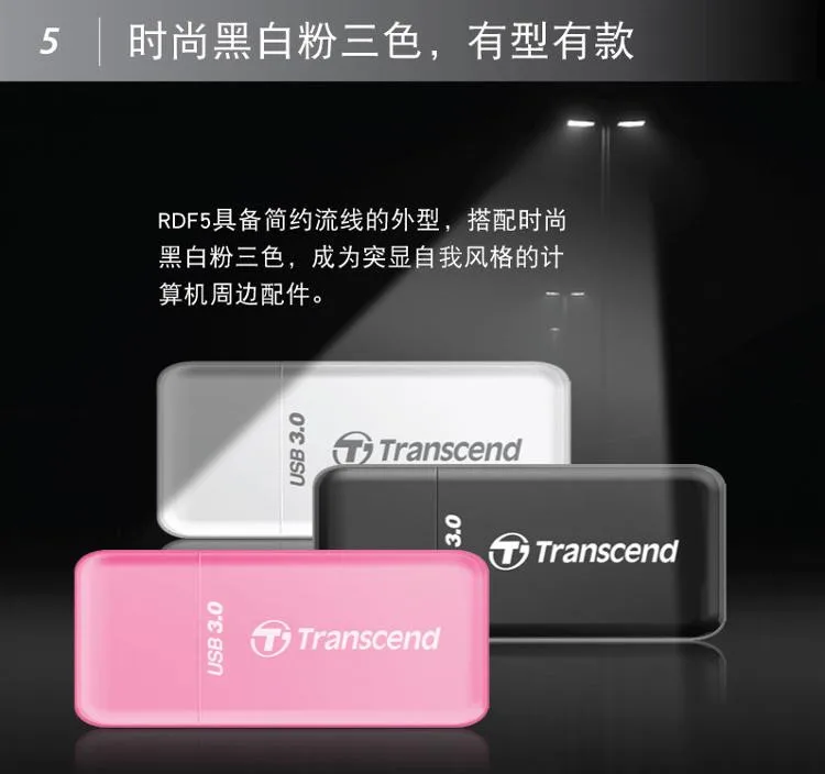 Transcend 2 в 1 Высокоскоростной USB 3,0 кард-ридер адаптер для SDHC/SDXC/microSDHC/microSDXC/UHS-I
