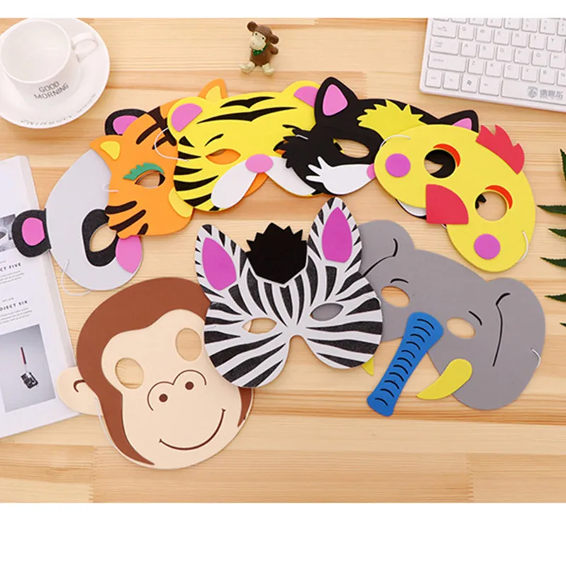 8 шт. маски для вечеринки в стиле сафари из вспененного этиленвинилацетата с