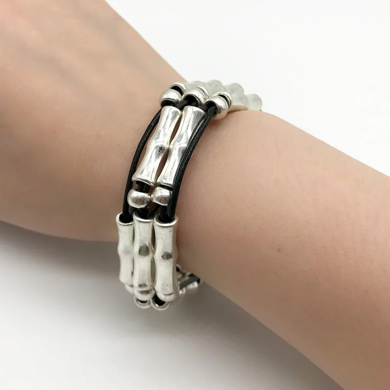 Новинка 2017 Воловья веревка ручная работа Восстановленный Древний браслет 180 мм