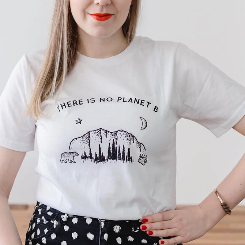 Женская футболка с надписью There Is No Planet B большие размеры 90 s забавная для девочек