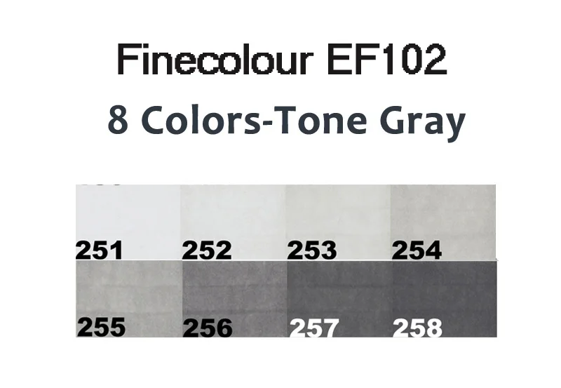 Finecolour EF102 щетка серого художественный маркер гибкий мягкий наконечник ручки 5/8/55 двухслойный чехол для смартфона с принтом Прохладный/теплый белый/натуральный/тон Серый маркеры нарисовать Render - Цвет: 8 colors tone gray