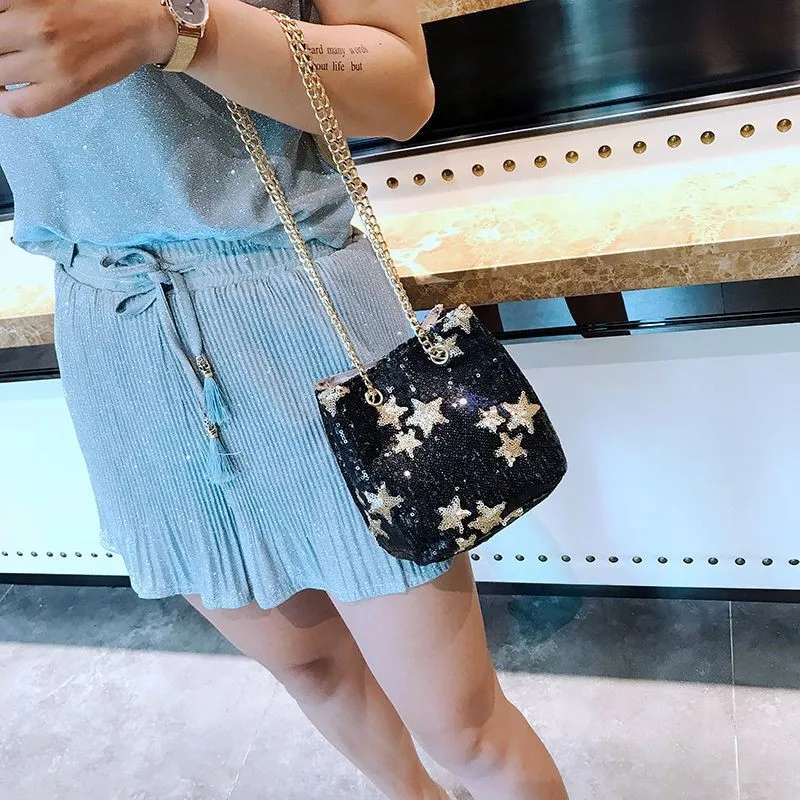 Femme 2018 сумки на плечо пентаграмма блестки Сумки Bolsa Feminina Женская блестками