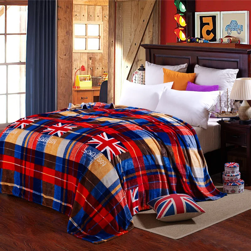 Одеяло с британским флагом Коралловое Флисовое одеяло s бросает на