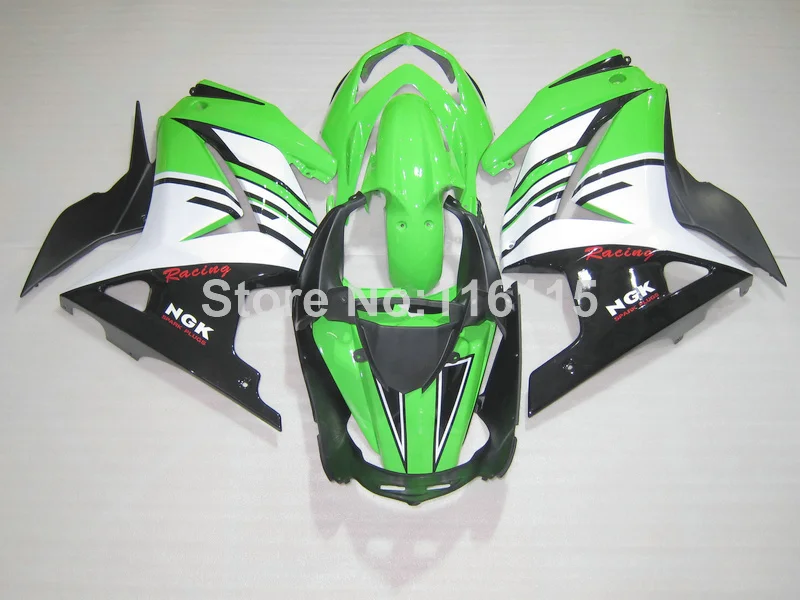 Комплект обтекателей для Kawasaki Ninja 250r 2008 2014 Черный Зеленый Белый литье под