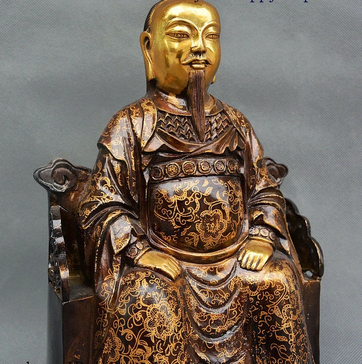 Старый китайская бронза Zhenwu император Ю Сан Zhenjun Xuandi Jin que инкарнация статуя | Дом и
