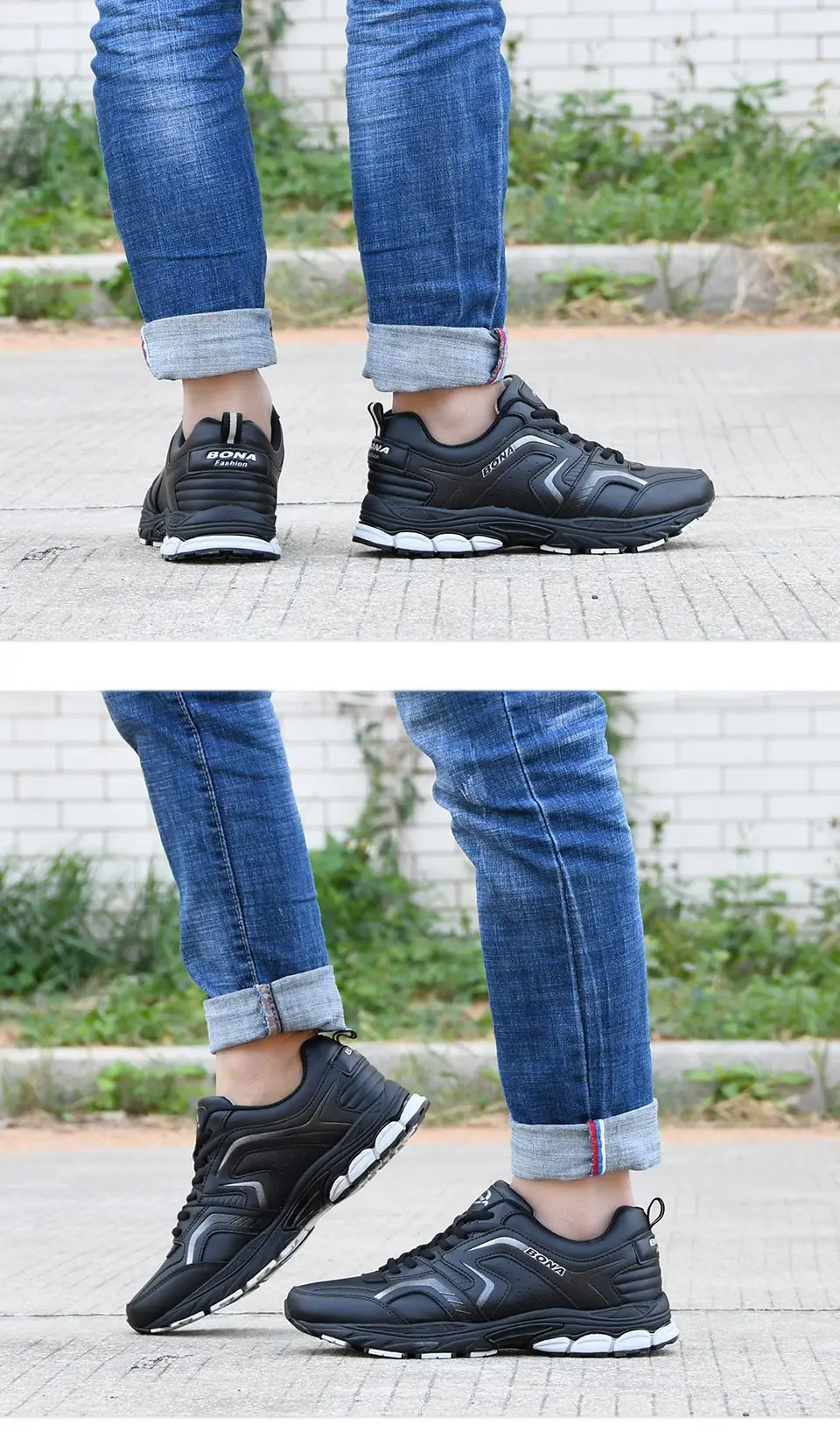 BONA/дышащие кроссовки; мужская повседневная обувь; chaussure homme; модные кроссовки; мужская обувь на плоской подошве со шнуровкой; zapatillas mujer Zapatos De Hombre