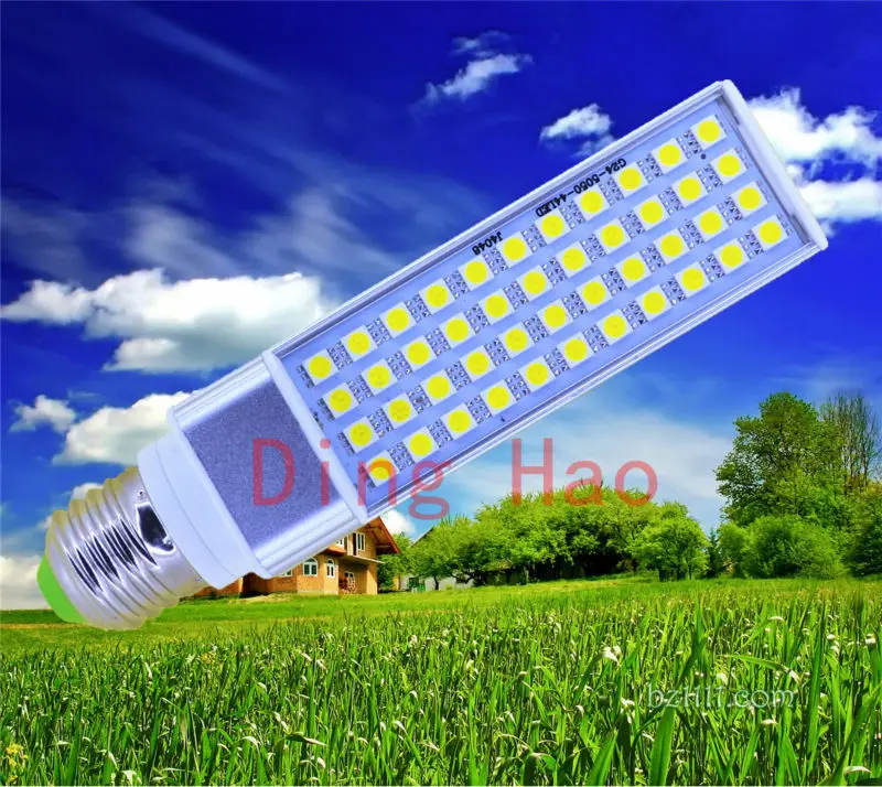 

Горизонтальная Светодиодная лампа 5 шт./лот 9 Вт 5050SMD 44 Светодиода E27G24G23 лампа-кукуруза холодный белый/теплый белый свет
