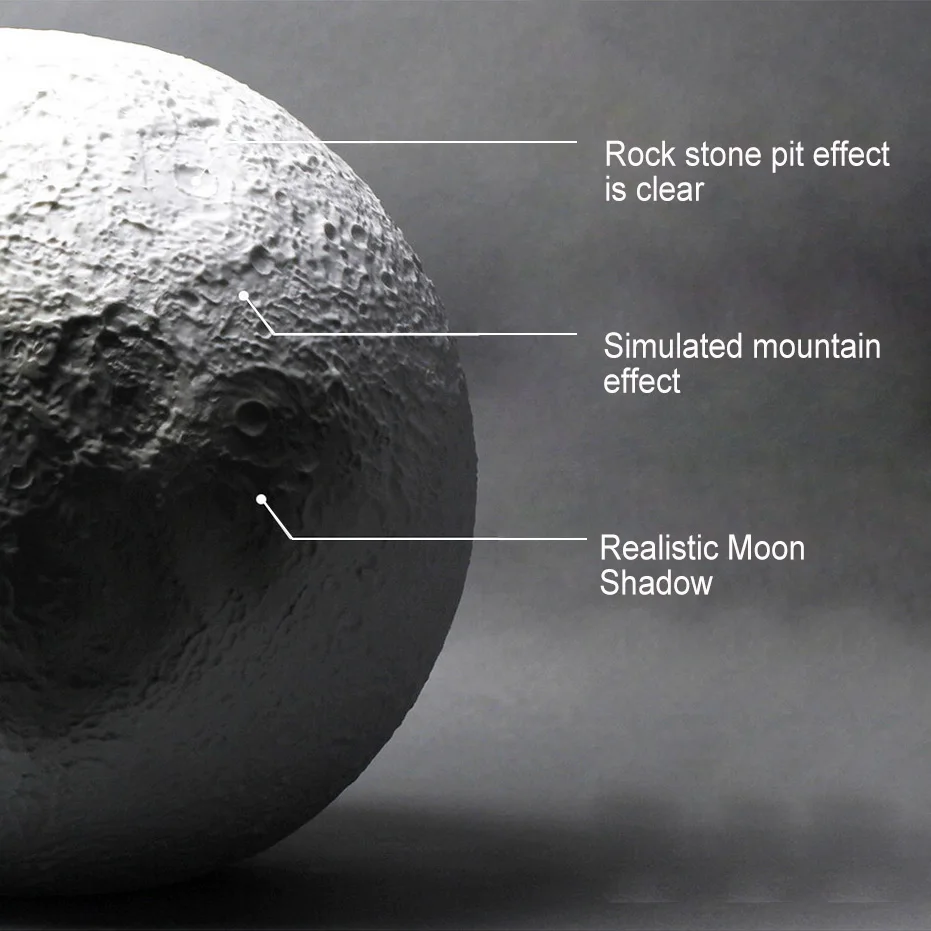 

Moon Lamp USB Remote Control 3D injection molding Simulation is better than 3D printing Night Light Home Decor Creative Gift