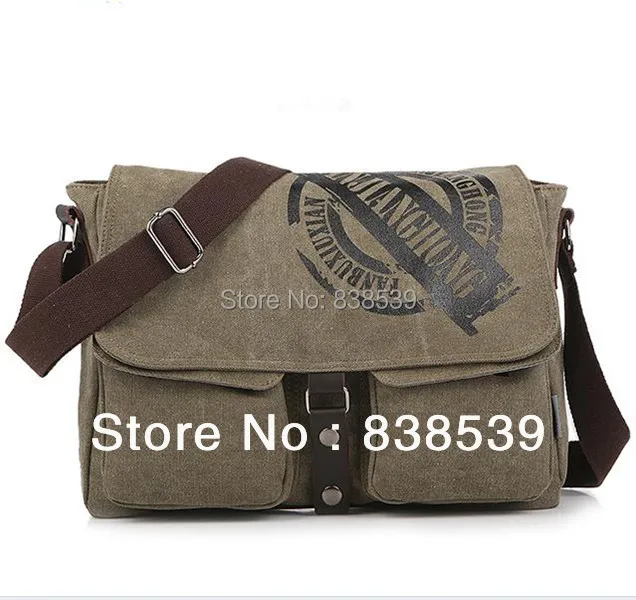 2015 new men solid color canvas shoulder messenger bag Korean casual | Багаж и сумки