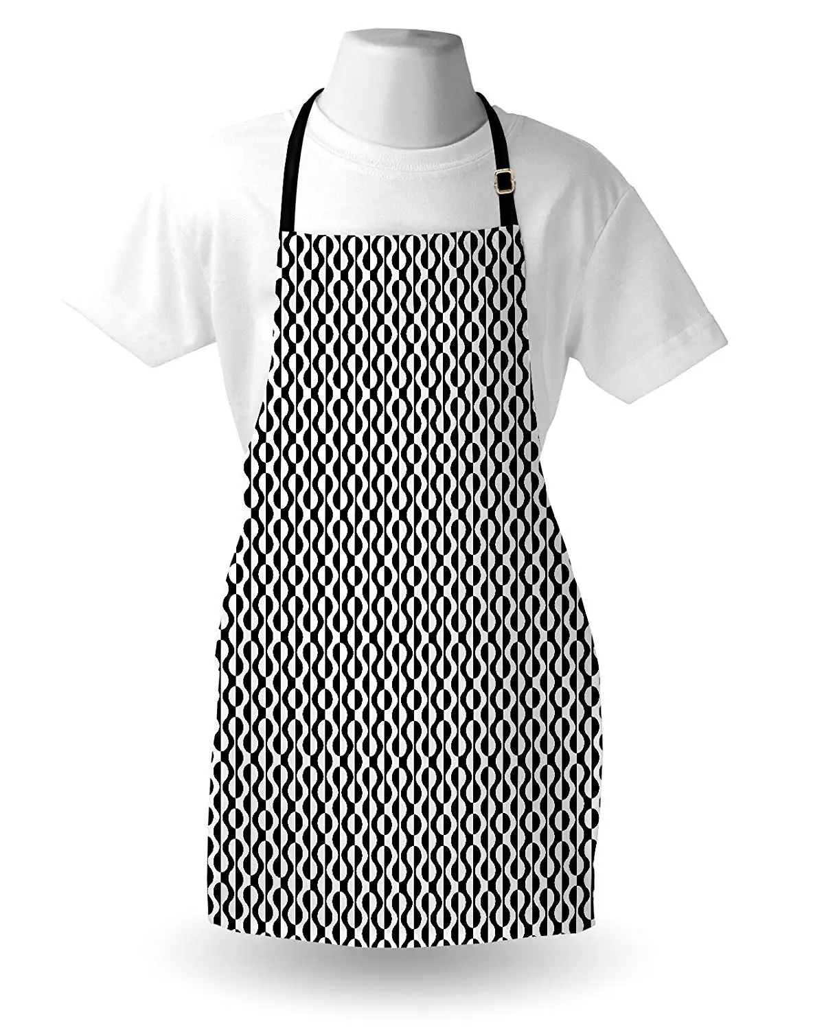 Геометрический фартук изогнутые полосы дизайн иллюстрации с монохромными