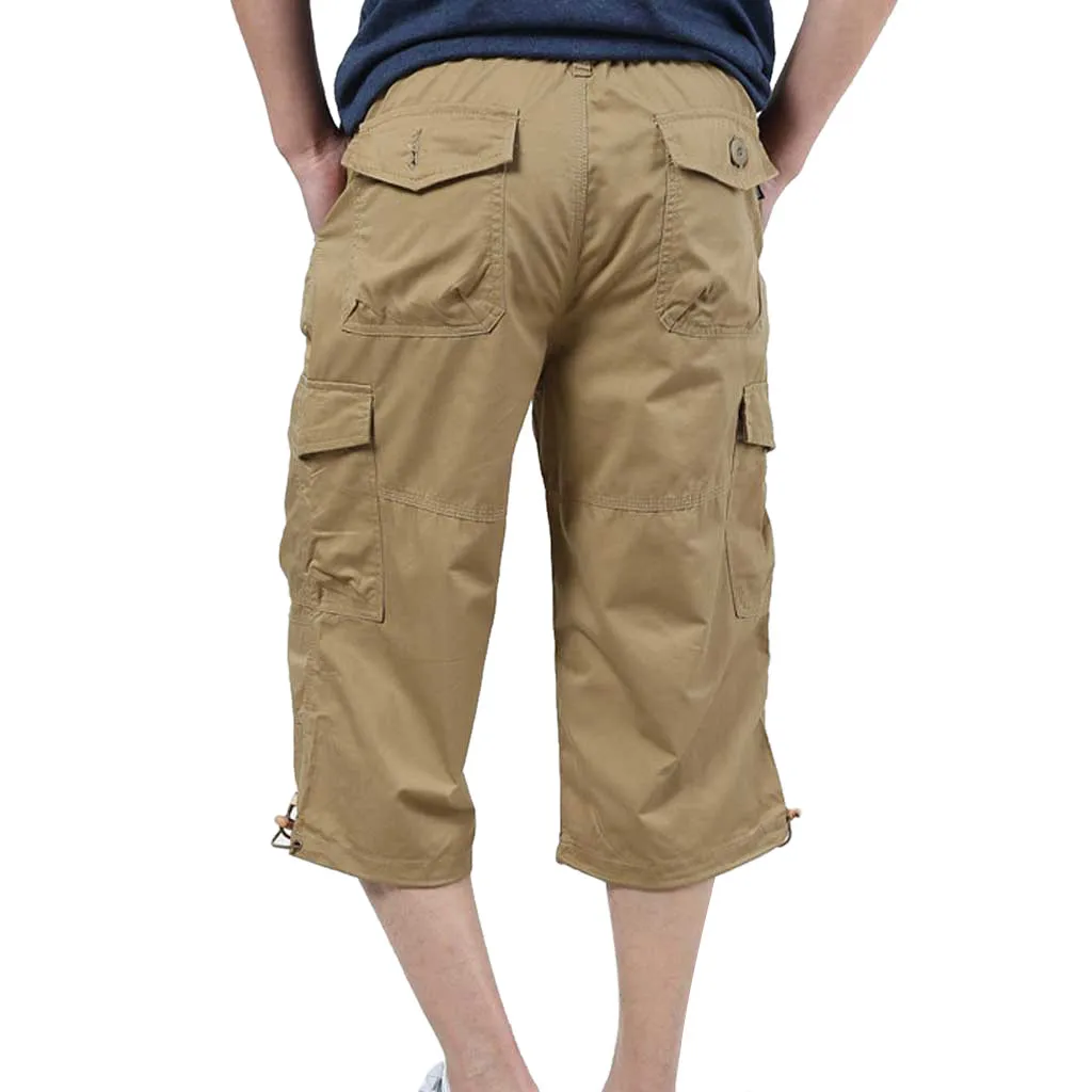 Шорты мужские хлопковые с множеством карманов модные брендовые комбинезоны