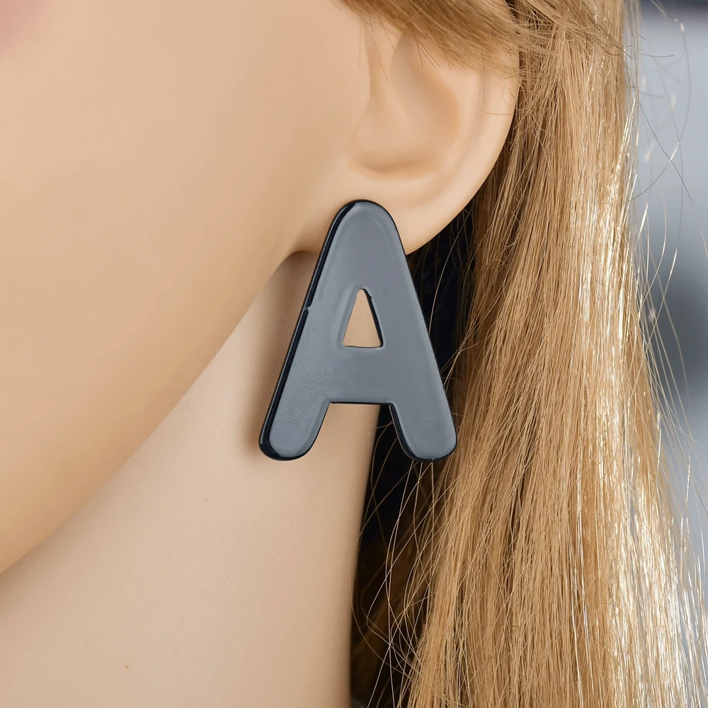 MESTILO Simple Fashion Earrings Colorful Acrylic Letter A and B Large Stud For Girls Korean Lovely Jewelry Gift | Украшения и