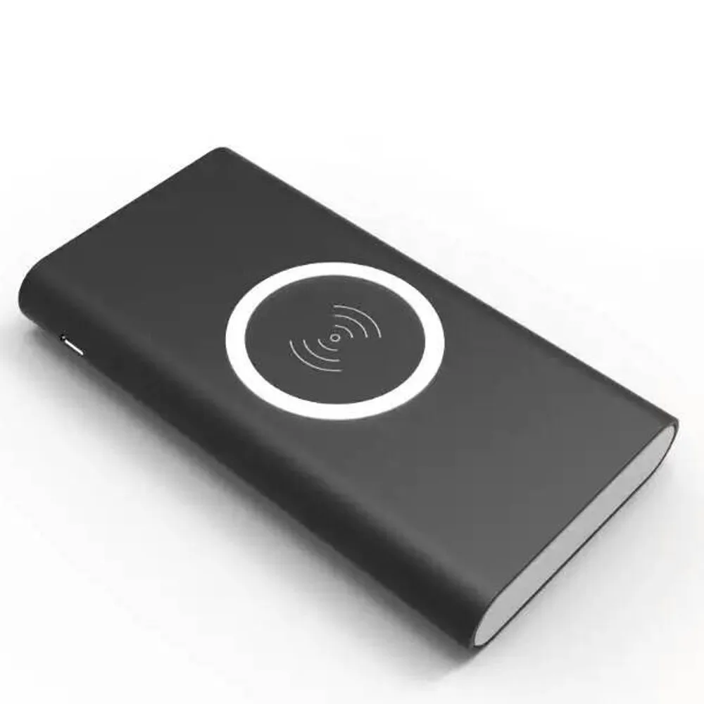 Black Binmer портативное Внешнее USB мобильное зарядное устройство 10000 мАч и беспроводное зарядное устройство 2 в 1 подходит для путешествий и прочный для Iphone X - Цвет: Black