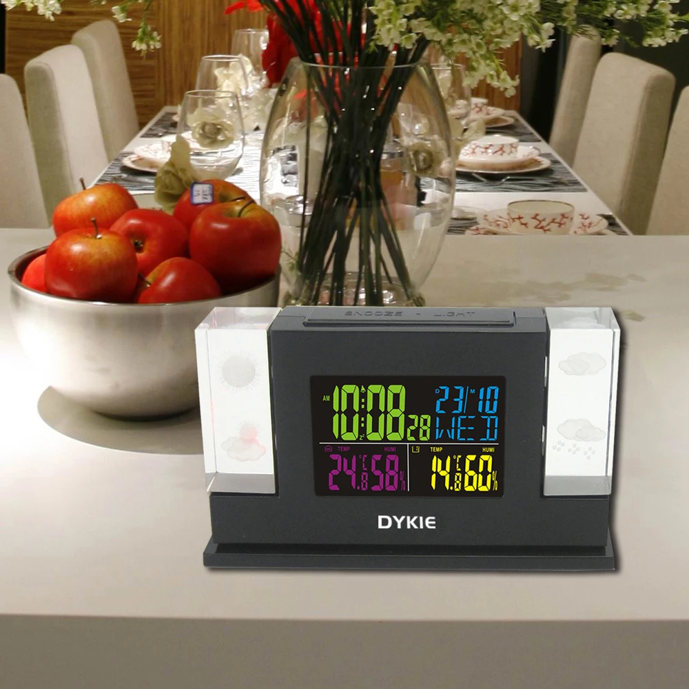 Iampinkman Crystal LED Weather Station with Backlight Indoor Outdoor Temperature Humidity Alarm Clock | Инструменты